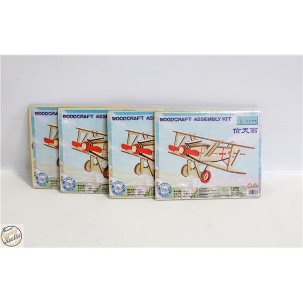 4 X WOODCRAFT ASSEMBLY KITS MODEL PLANES