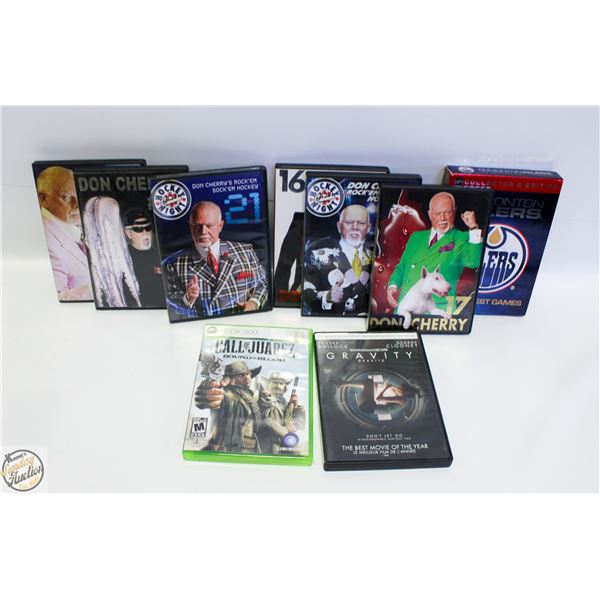 LOT OF DON CHERRY DVDS, EDMONTON OILERS COLLECTORS
