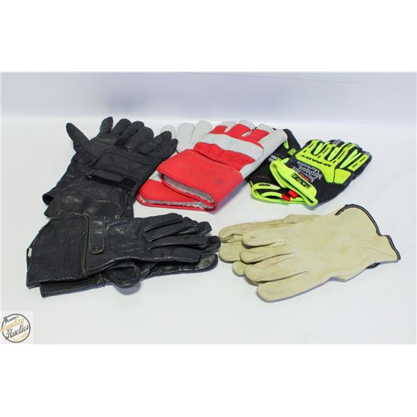 FLAT OF GLOVES INCLUDES INSULATED, LEATHER AND