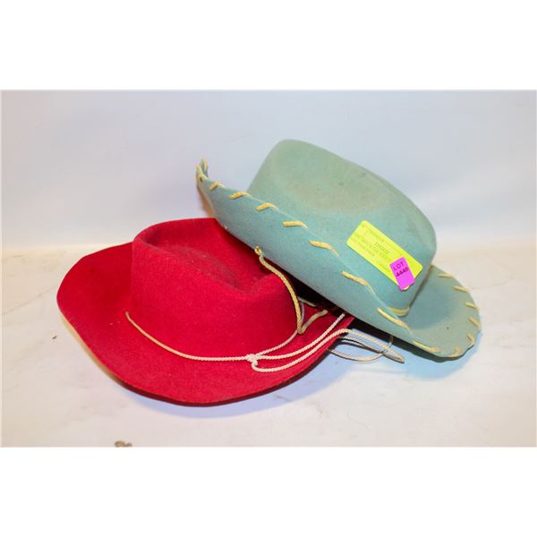 1950'S 100% WOOL KIDS COWBOY HATS TOGETHER