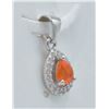 Image 2 : #133-NATURAL ORANG OPAL & ZIRCON PENDANT