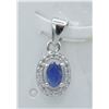 Image 1 : #106-NATURAL BLUE SAPPHIRE & ZIRCON PENDANT