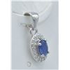 Image 2 : #106-NATURAL BLUE SAPPHIRE & ZIRCON PENDANT