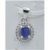 Image 1 : #108-NATURAL BLUE SAPPHIRE & ZIRCON PENDANT