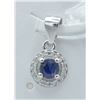 Image 1 : #102-NATURAL BLUE SAPPHIRE & ZIRCON PENDANT