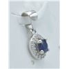 Image 2 : #102-NATURAL BLUE SAPPHIRE & ZIRCON PENDANT