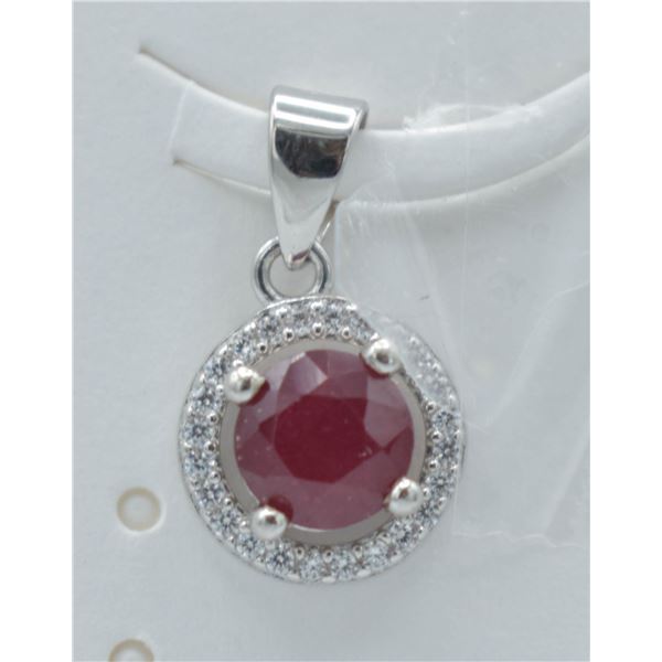 #126- NATURAL RED RUBY & ZC PENDANT