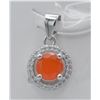Image 1 : #135-NATURAL ORANG OPAL & ZIRCON PENDANT