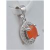 Image 2 : #135-NATURAL ORANG OPAL & ZIRCON PENDANT