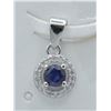 Image 1 : #104-NATURAL BLUE SAPPHIRE & ZIRCON PENDANT