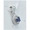 Image 2 : #104-NATURAL BLUE SAPPHIRE & ZIRCON PENDANT