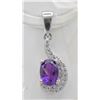 Image 1 : #87-NATURAL AMETHYST & CZ  PENDANT
