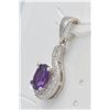 Image 3 : #87-NATURAL AMETHYST & CZ  PENDANT