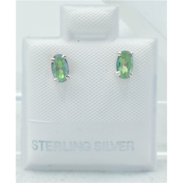 #22-NATURAL MYSTIC TOPAZ STUD EARRINGS