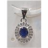 Image 1 : #201-NATURAL BLUE SAPPHIRE  & CZ PENDANT