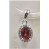 Image 1 : #190-NATURAL RED GARNET & CZ PENDANT