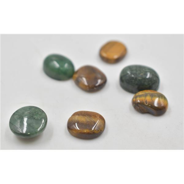 #23-NATURAL TIGER EYE & EMERALD GEMSTONES 70.95 CT