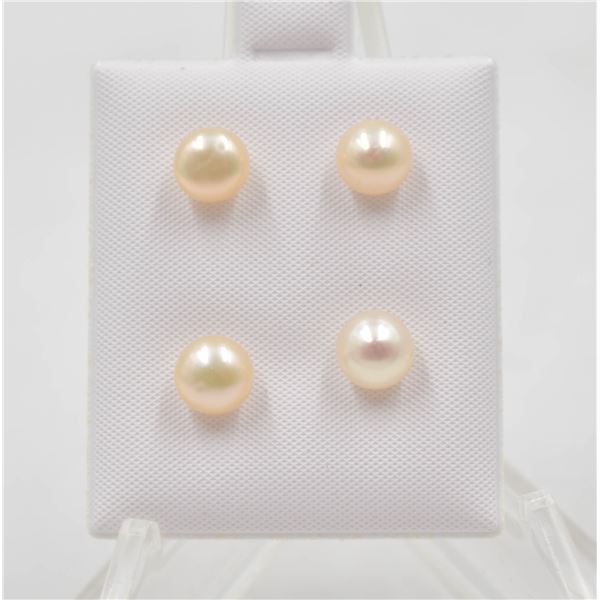 #160-NATURAL AKOYA PEARL STUD EARRING 2PAIR