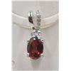 Image 1 : #182-NATURAL RED GARNET & CZ PENDANT