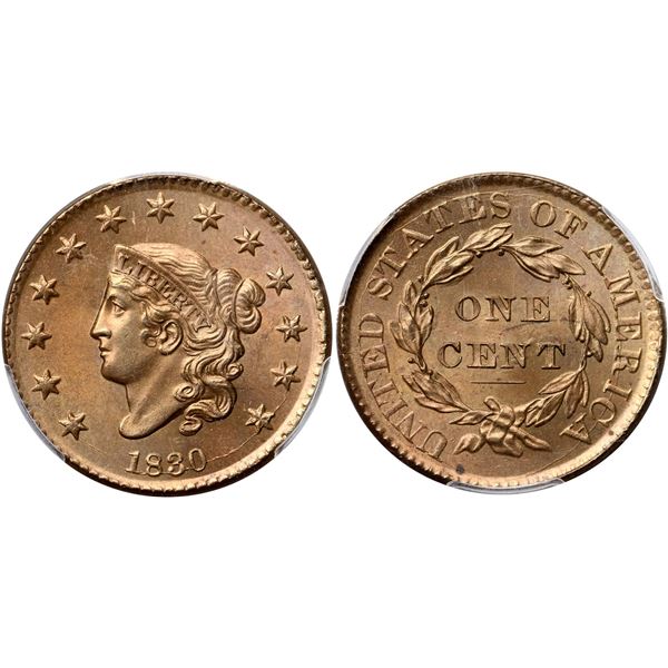 1830 N-4 R2 Large Letters, PCGS graded MS64 Brown