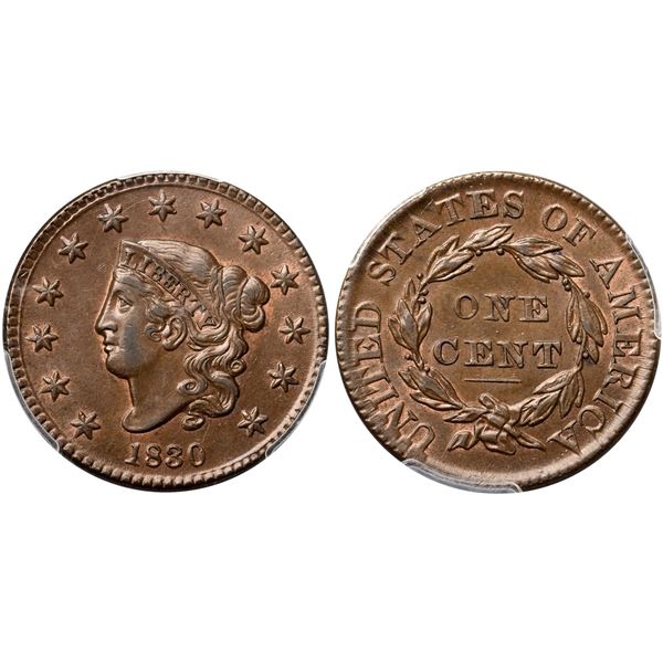 1830 N-5 R3 Large Letters, PCGS graded AU58+