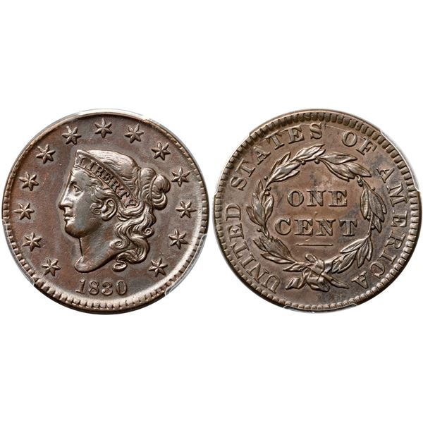 1830 N-6 R4 Medium Letters PCGS graded AU50