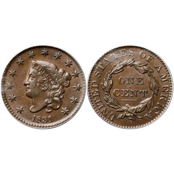 1831 N-14 R4 Large Letters, PCGS graded MS63 Brown