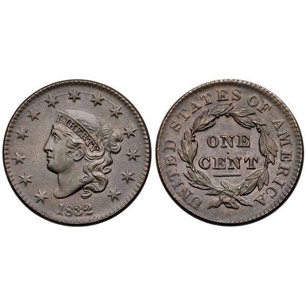 1832 N-2 R3- Small and Large Letters MS60+