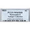 Image 4 : 1833 N-5 R1 Repunched 8, PCGS graded MS65 Red & Brown