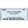 Image 4 : 1833 N-6 R1 PCGS graded MS65 Brown