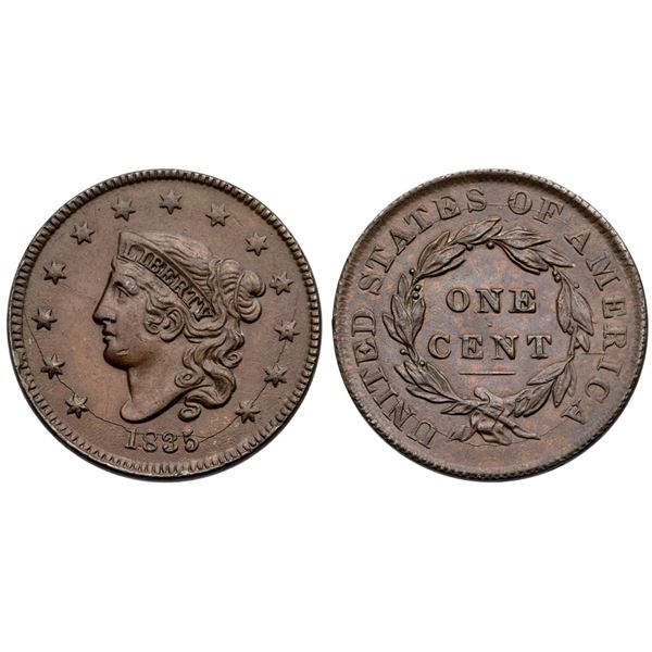 1835 N-3 R3 Head of 1834, Small 8 & Stars EF40