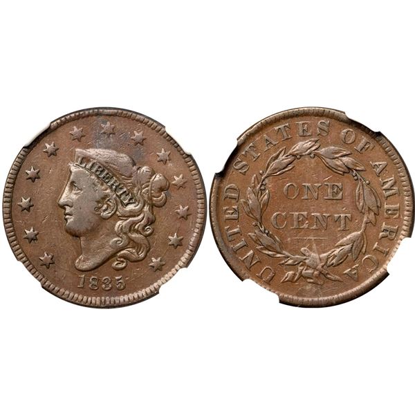 1835 N-4 R4+ Head of 1834, Small 8 & Stars, NGC graded VF25