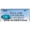 Image 4 : 1835 N-4 R4+ Head of 1834, Small 8 & Stars, PCGS graded AU58, CAC Approved