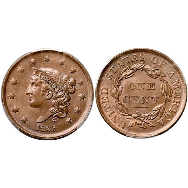 1835 N-7/17 R1 Head of 1836, PCGS graded MS64 Brown, CAC Approved