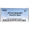 Image 4 : 1835 N-11 R4+ Head of 1834, Small 8 & Stars, PCGS graded MS62 Brown