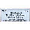Image 4 : 1835 N-13 R4 Head of 1834, Small 8 & Stars, PCGS graded AU58