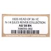 Image 4 : 1835 N-14 R2 Head of 1836, NGC graded AU58 Brown