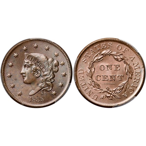1835 N-14 R2 Head of 1836, PCGS graded MS64 Brown