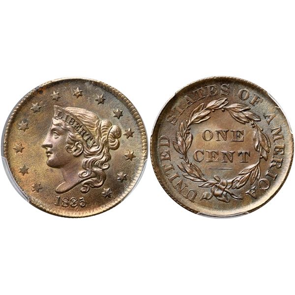 1835 N-15 R2 Head of 1836, PCGS graded MS65 Brown