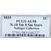 Image 4 : 1835 N-18 R4+ Head of 1834, Small 8 & Stars, PCGS graded AU58