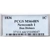 Image 4 : 1836 N-1 R1+ PCGS graded MS64 Brown