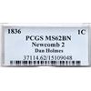 Image 4 : 1836 N-2 R2 PCGS graded MS62 Brown