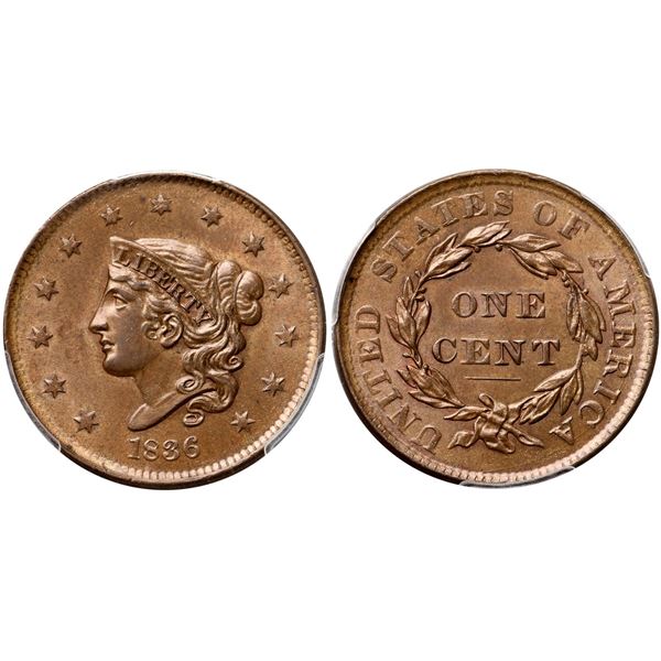 1836 N-5 R3 PCGS graded MS63 Brown