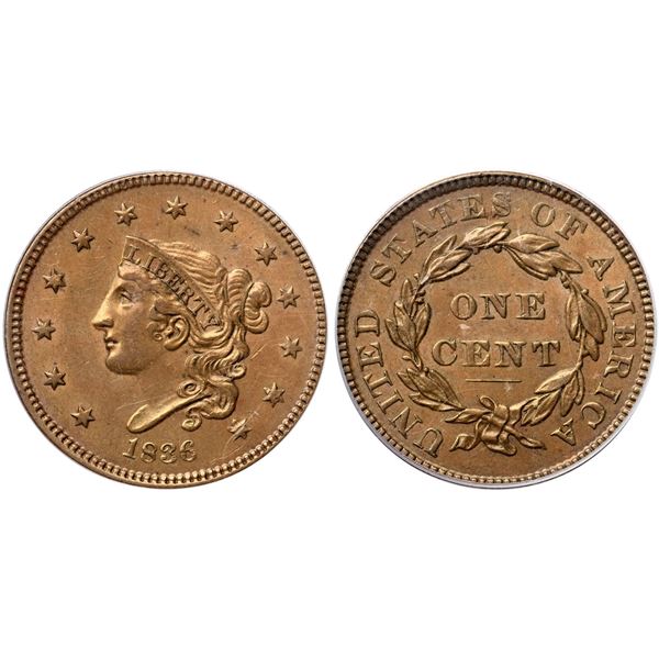 1836 N-7 R4 Gobrecht Head, PCGS graded AU58