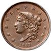 Image 2 : 1837 N-2 R2 Plain Hair Cord, Medium Letters, PCGS graded MS64 Brown