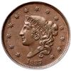 Image 2 : 1837 N-2 R2 Plain Hair Cord, Medium Letters, PCGS graded MS64 Brown