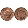 Image 1 : 1837 N-5 R2 Plain Hair Cord, Small Letters, PCGS graded MS64 Red & Brown