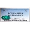 Image 4 : 1837 N-11 R1 Beaded Hair Cord, PCGS graded MS65 Brown, CAC Approved