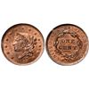 Image 1 : 1837 N-12 R3 Beaded Hair Cord, PCGS graded MS65 Red & Brown