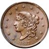 Image 2 : 1837 N-14 R2 Plain Hair Cord, Medium Letters, PCGS graded MS65 Brown, CAC Approved